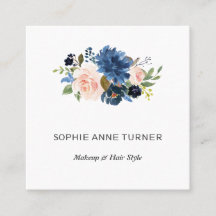 Charm Blue Pink Flowers Professional Beauty Salon