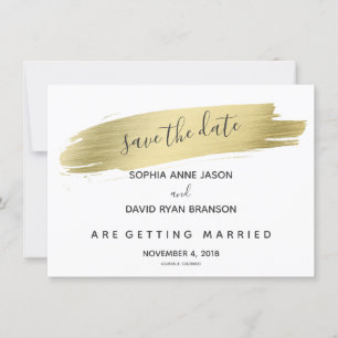 Charm Calligraphy Gold Stroke Save The Date