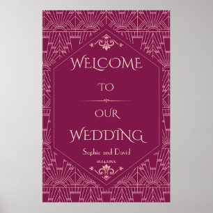 Charm Cooper Great Gatsby Wedding Welcome Sign
