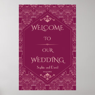 Charm Cooper Great Gatsby Wedding Welcome Sign