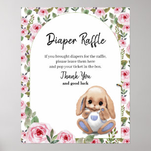 Charm Diaper Raffle Sign Baby Shower Poster