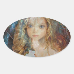 Charm - Fairy Angel with Fairy Dust Blessings Oval Sticker