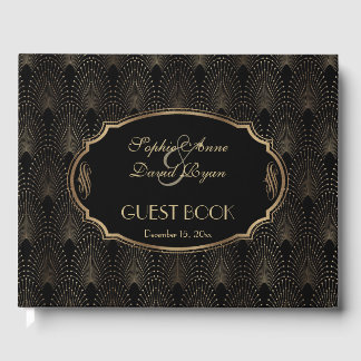 Charm Great Gatsby 20s Art Deco Wedding Guest Book