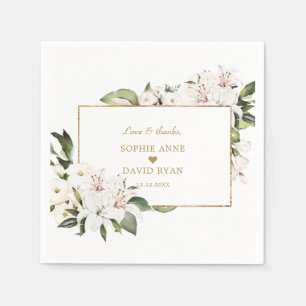 Charm Imperial Lilies Gold 1st Birthday Baptism   Napkin