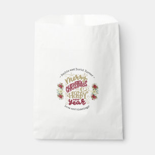 Charm Merry Christmas Happy New Year Typography Favour Bag