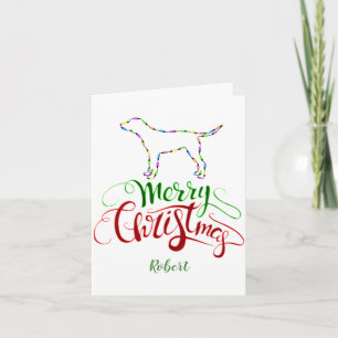Charm Merry Christmas Light Bulbs Dog Monogram Tod Card
