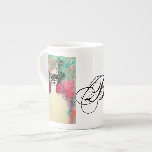 CHARM MONOGRAM BONE CHINA MUG (Front Left)