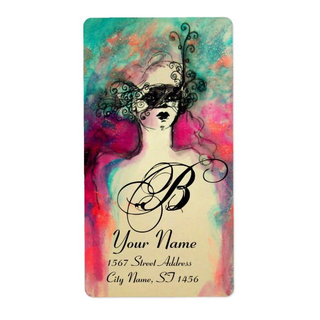 CHARM MONOGRAM ,pink green black blue (Front)