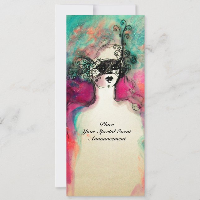 CHARM MONOGRAM Sweet 16 Masquerade Party,Champagne Invitation (Front)