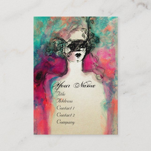 CHARM MONOGRAM White Pearl Paper Business Card (Front)