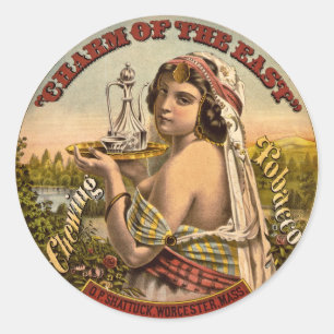 Charm of The East vintage chewing tobacco ad 1872 Classic Round Sticker