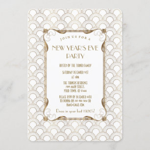 Charm Old Hollywood Great Gatsby New Year Party Invitation