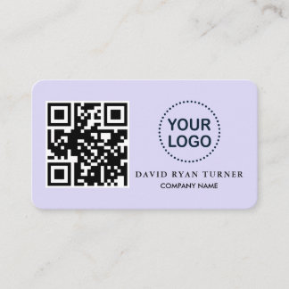 Charm QR Code Business Logo Lavender Professional  Business Card
