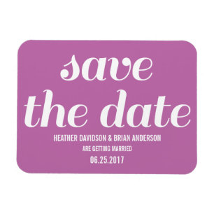 Charm Save the Date Magnet, Fuchsia Magnet
