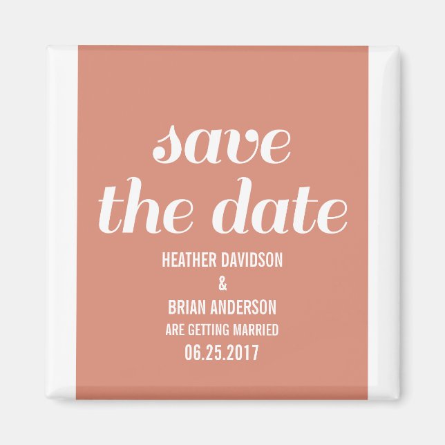 Charm Save the Date Magnet, Orange Magnet (Front)