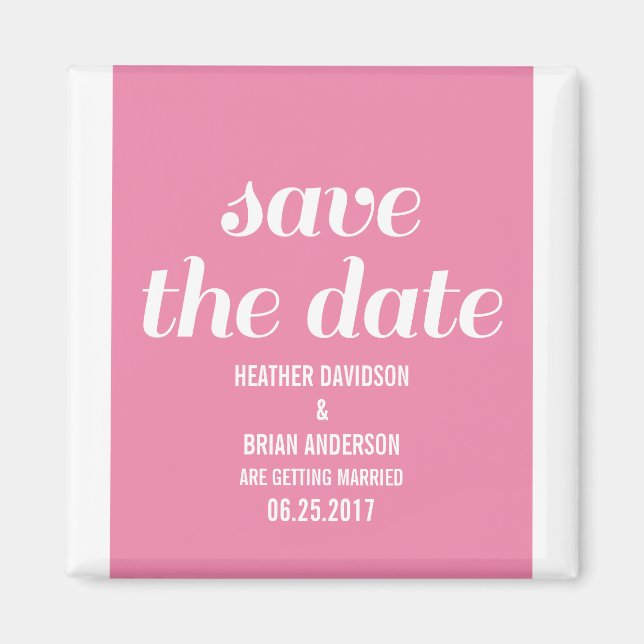 Charm Save the Date Magnet, Pink Magnet (Front)