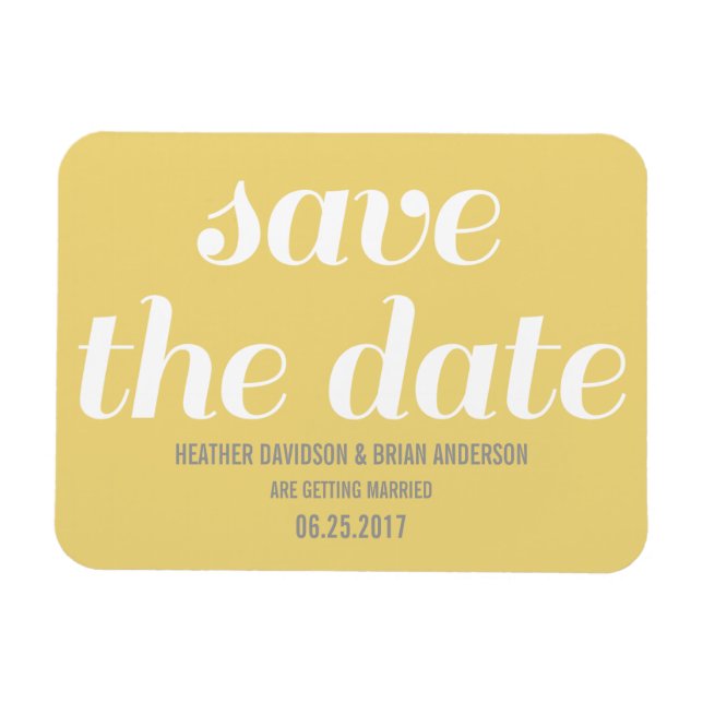 Charm Save the Date Magnet, Yellow Magnet (Horizontal)