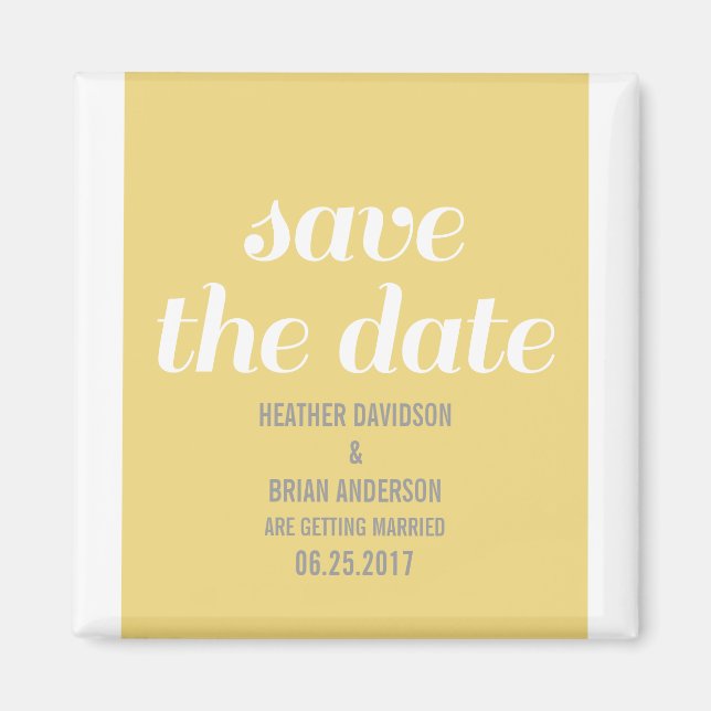 Charm Save the Date Magnet, Yellow Magnet (Front)