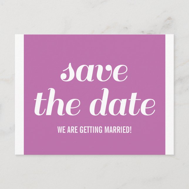 Charm Save the Date Postcard, Fuchsia Announcement Postcard (Front)