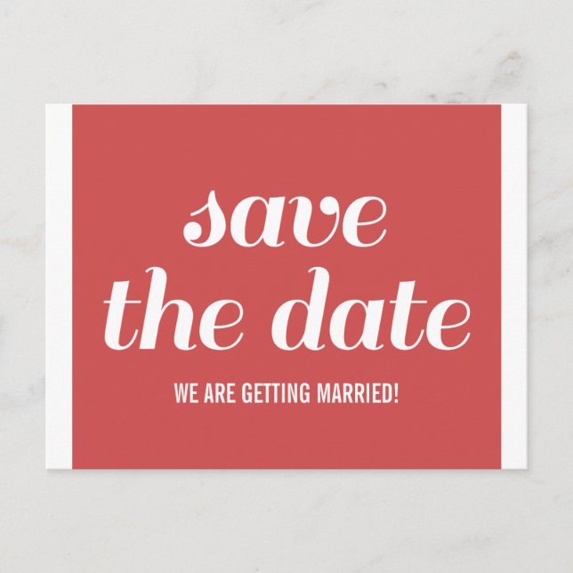 Charm Save the Date Postcard, Red Announcement Postcard (Front)