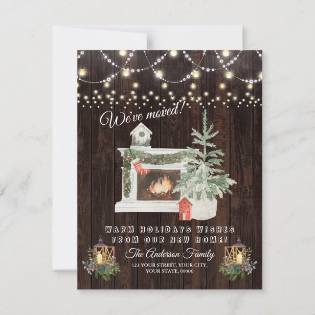 Charm We Have Moved Winter Holidays Mood Invitation (Front)