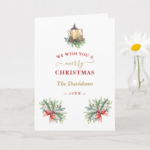 Charm We Wish You A Merry Christmas Wreath Card