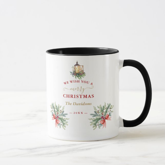 Charm We Wish You A Merry Christmas Wreath  Mug (Right)