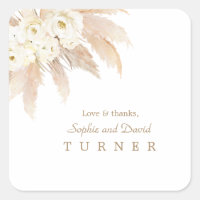 Charm White Roses Pampas Grass Wedding