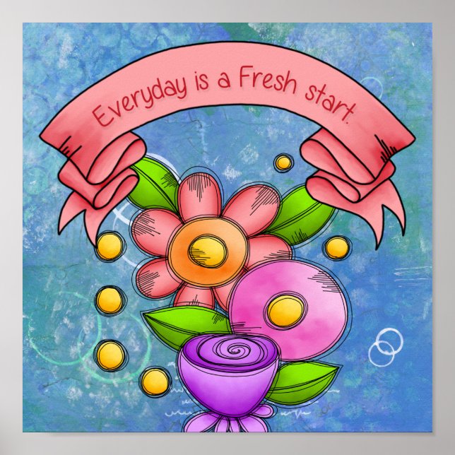 Charmed Positive Thought Doodle Flower Poster (Front)