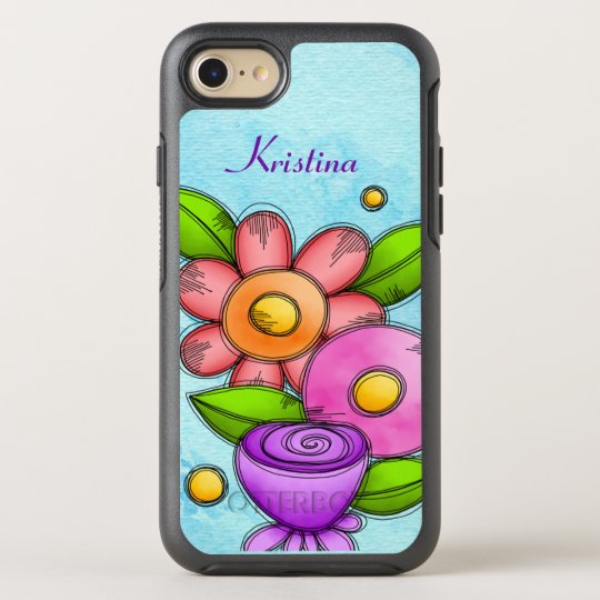Charmed Watercolor Doodle Flower iPhone OtterBox