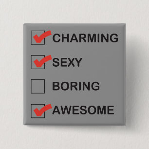 Charming 15 Cm Square Badge