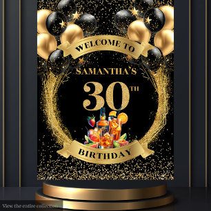 Charming 30th Birthday Whiskey Party Banner Tapestry