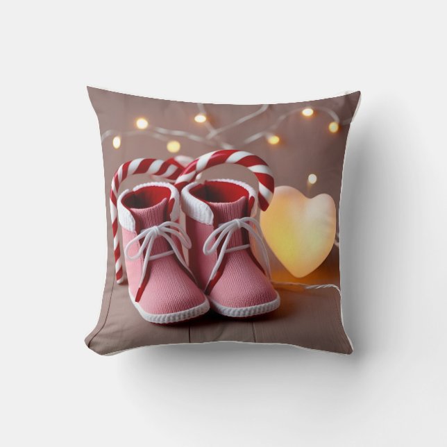  Charming 3D Baby Booties: Double-Sided Delight Cushion (Front)