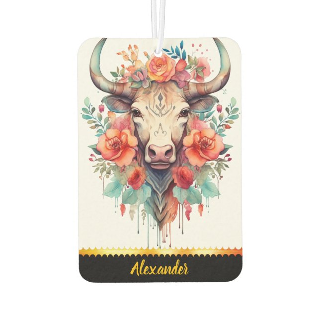 Charming air freshener with floral cow design (Back)
