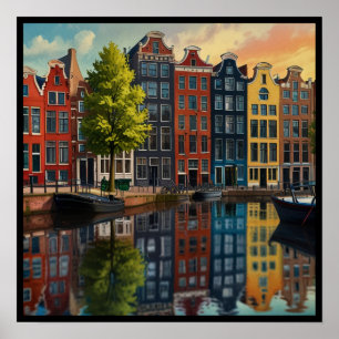 Charming Amsterdam Canal Poster