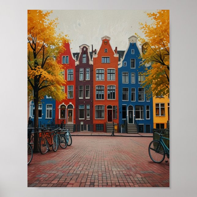 Charming Amsterdam City Poster (Front)