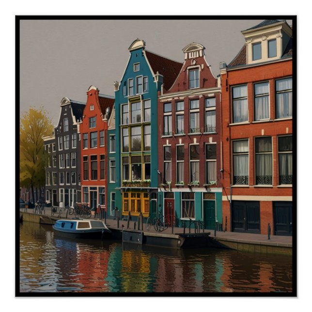 Charming Amsterdam City Poster (Front)