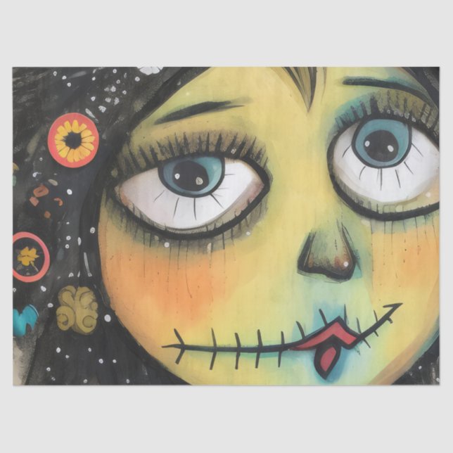 Charming and distressed lady ArtLady 6 Tissue Paper (Front)