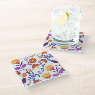 Charming And Vibrant Modern Floral Coaster