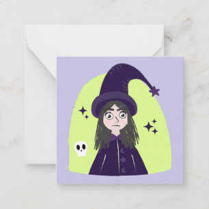 Charming Angry Cute Witch Card
