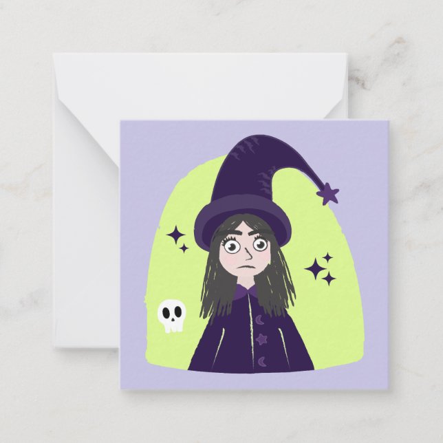 Charming Angry Cute Witch Card (Front)
