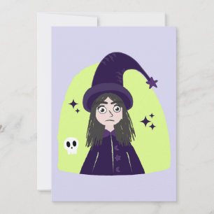 Charming Angry Cute Witch Card