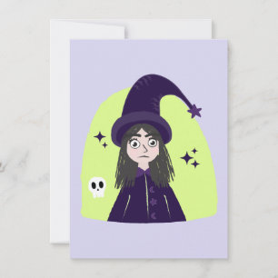 Charming Angry Cute Witch Card