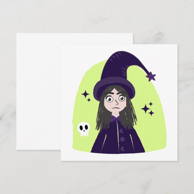 Charming Angry Cute Witch Card (Front/Back)