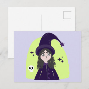 Charming Angry Cute Witch Postcard