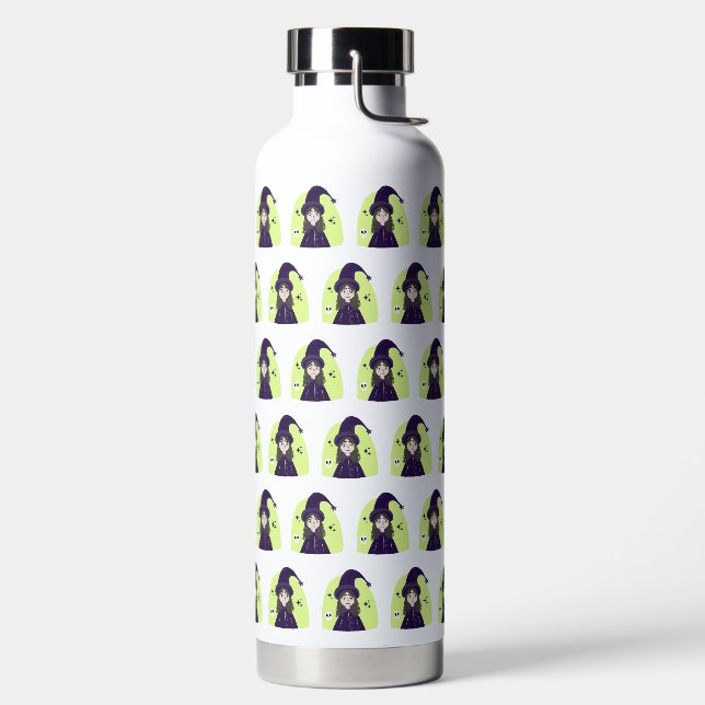 Charming Angry Cute Witch Water Bottle (Left)