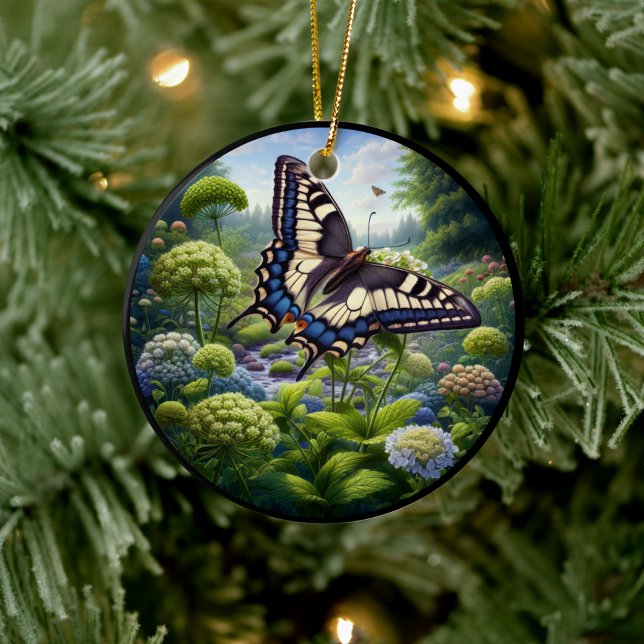 Charming Anise Swallowtail Butterfly Ceramic Ornament (Creator Uploaded)