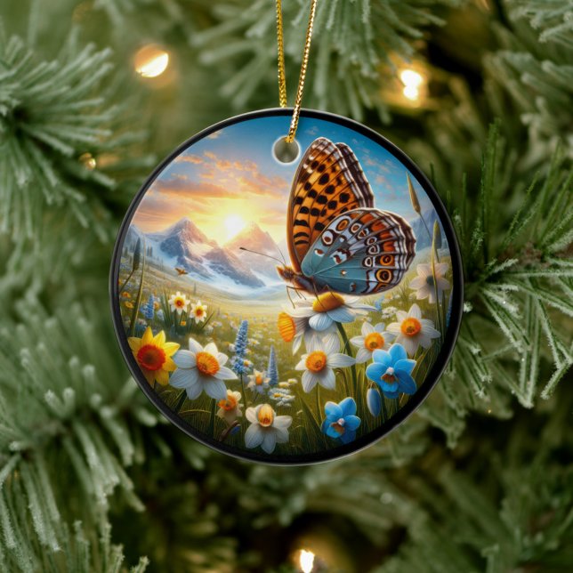 Charming Aphrodite Fritillary Butterfly  Ceramic Ornament (Creator Uploaded)