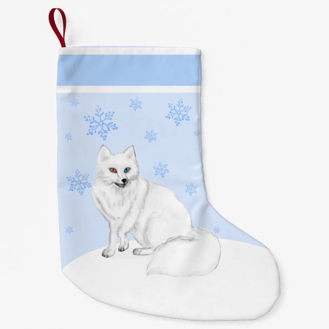Charming Arctic Fox Christmas Stocking (Front)