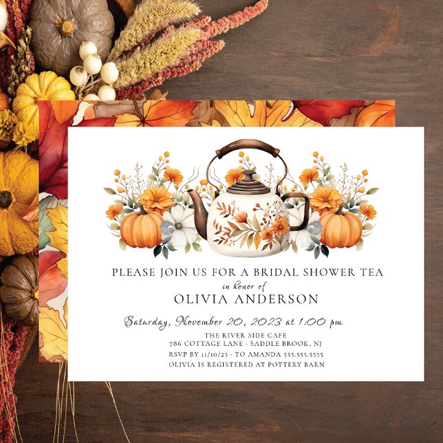 Charming Autumn Floral Bridal Tea Invitation (Creator Uploaded)